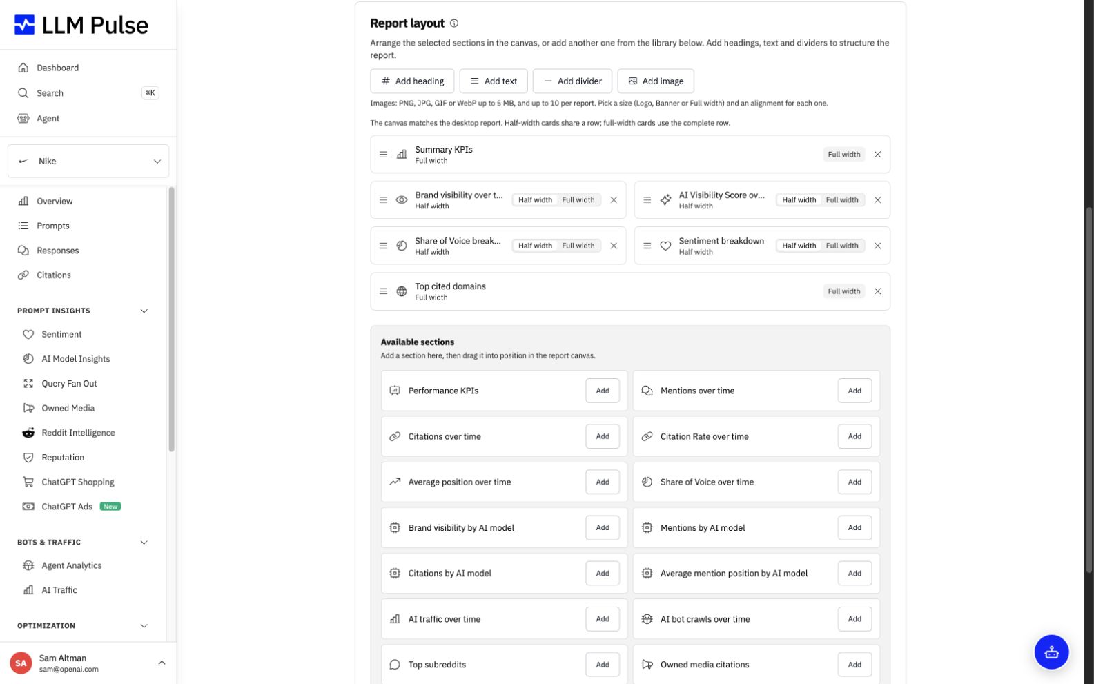 Arrange Custom Reports in one or two columns