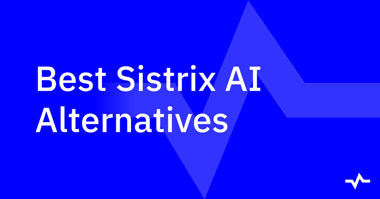 Title card reading “Best Sistrix AI Alternatives” on a blue background with an abstract geometric design.