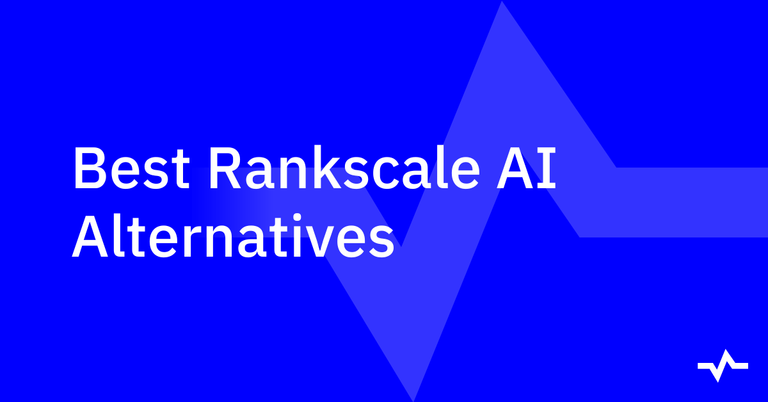 Title card reading “Best Rankscale AI Alternatives” on a blue background with an abstract waveform graphic.