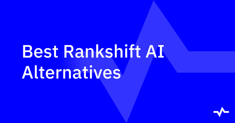 Title card reading “Best Rankshift AI Alternatives” on a blue background with an abstract geometric design.