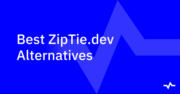 Blue title graphic reading “Best ZipTie.dev Alternatives,” with an abstract angular logo in the background.