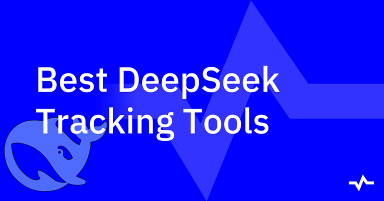 Blue title graphic reading “Best DeepSeek Tracking Tools,” with a whale illustration and geometric arrow shapes.